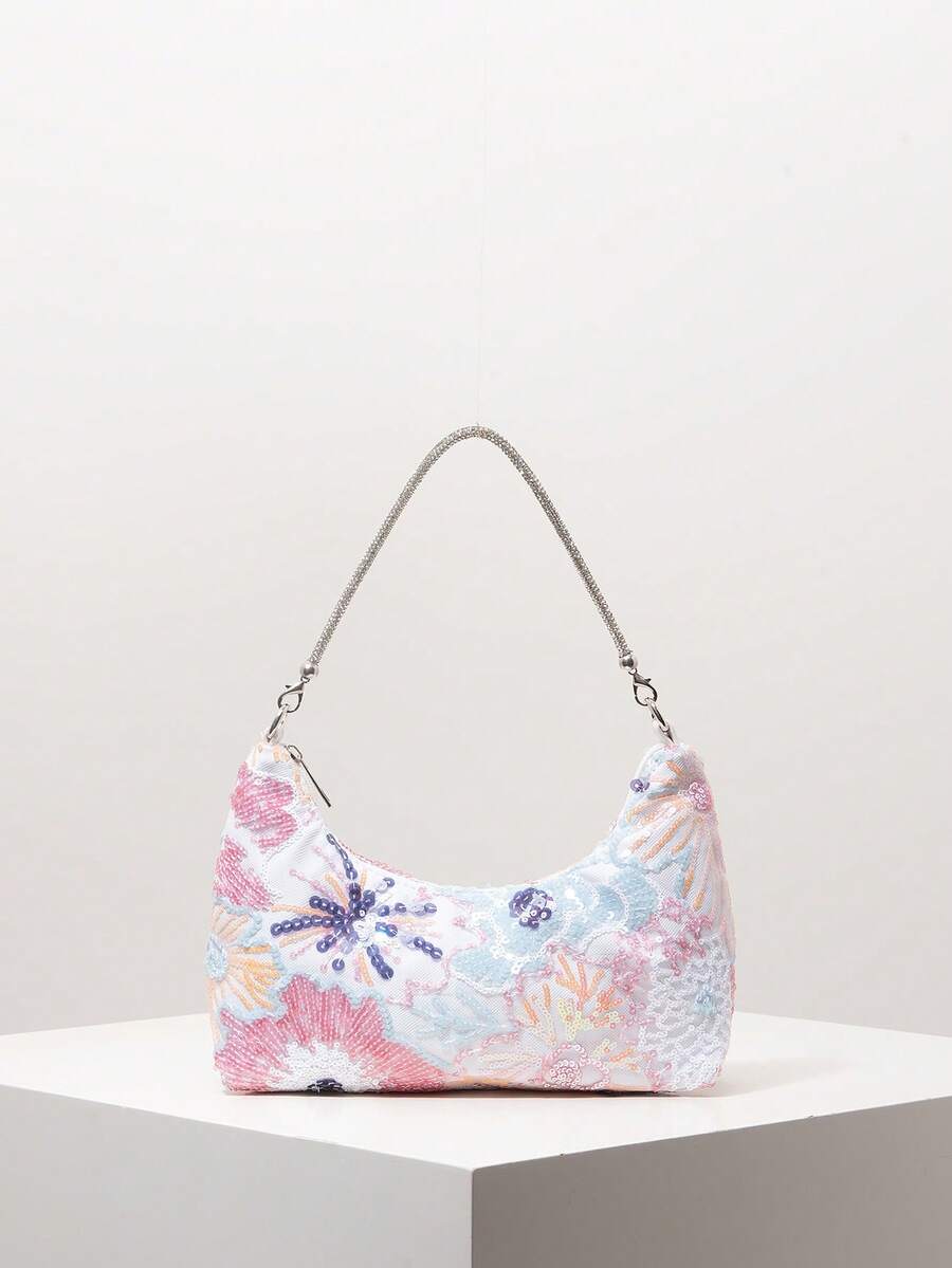 Random Pattern Shoulder Bag, Sequin Bag