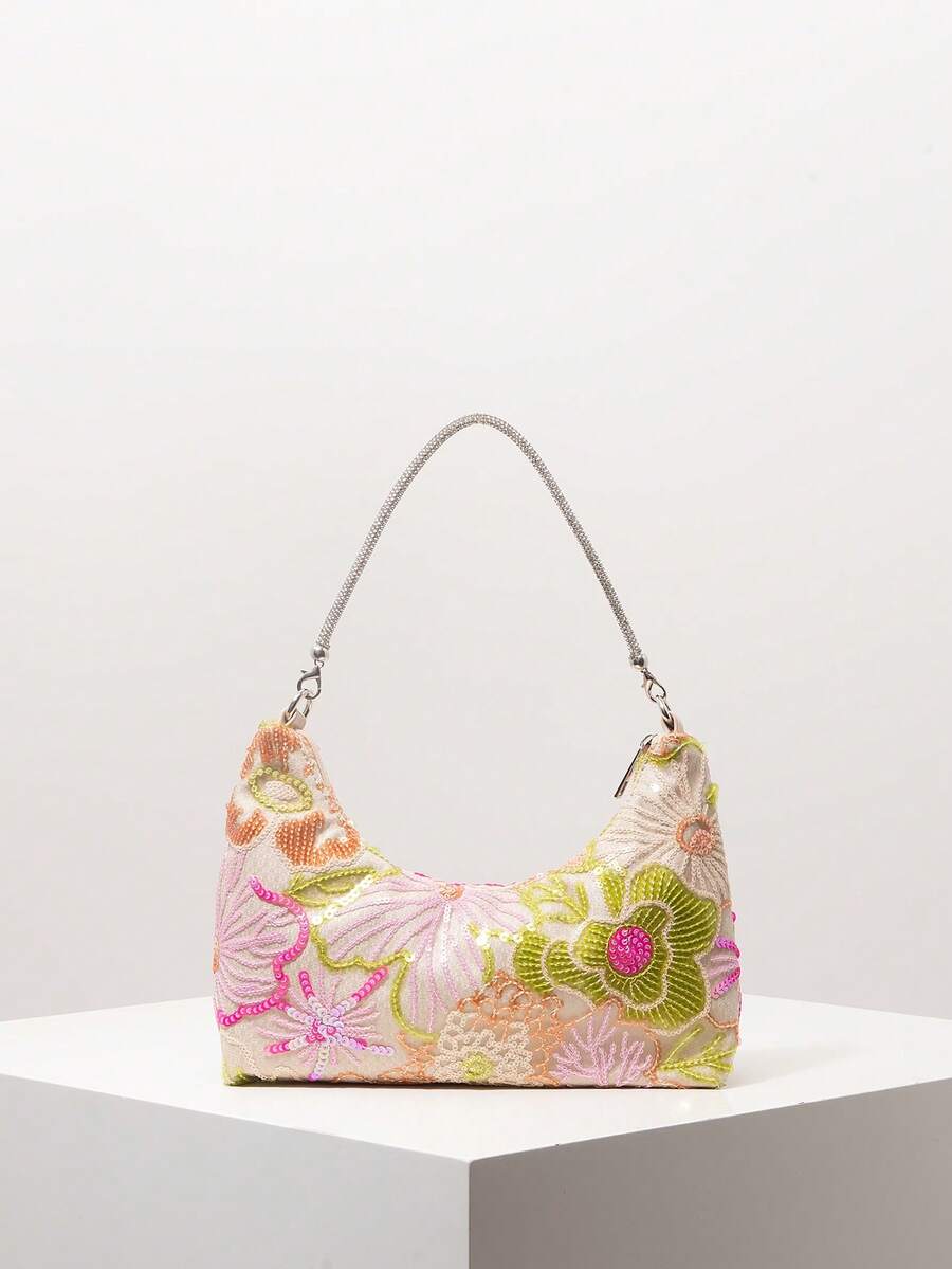 Random Pattern Shoulder Bag, Sequin Bag