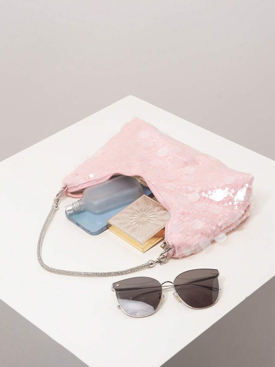 Random Pattern Shoulder Bag, Sequin Bag