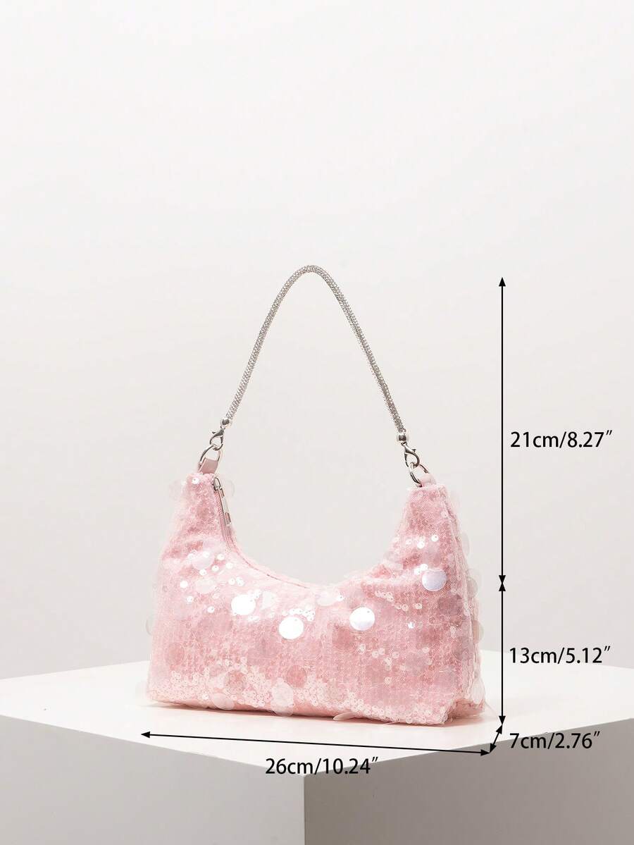 Random Pattern Shoulder Bag, Sequin Bag