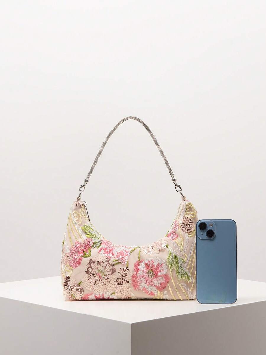 Random Pattern Shoulder Bag, Sequin Bag