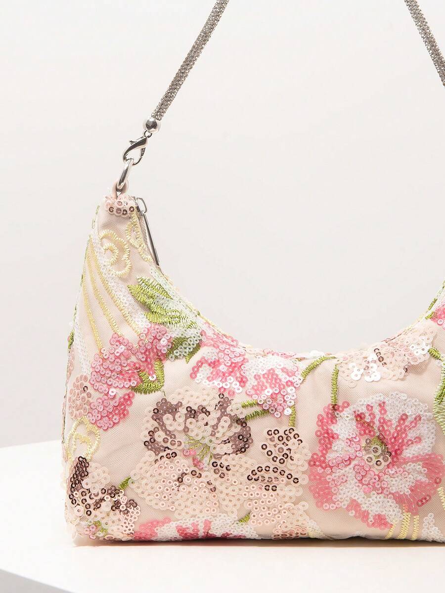 Random Pattern Shoulder Bag, Sequin Bag