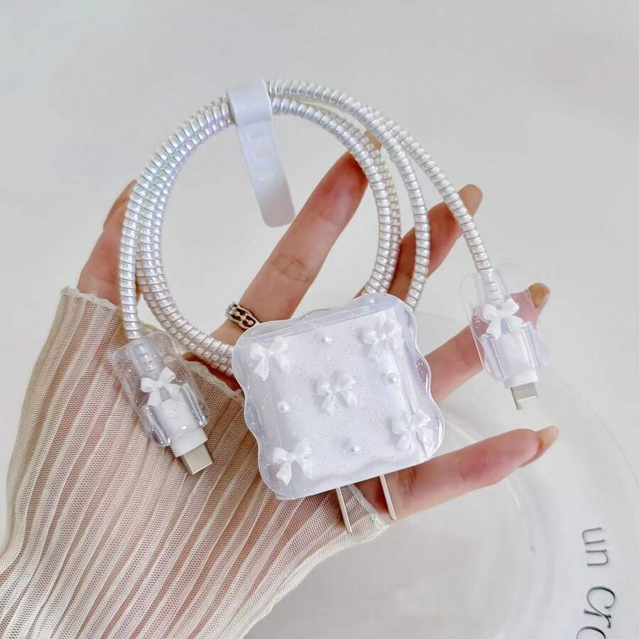 Pearl Design Charger Set, Includes Charging Cable Protector