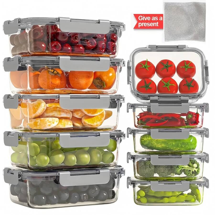 10/2pcs Set High Borosilicate Glass Food Storage
