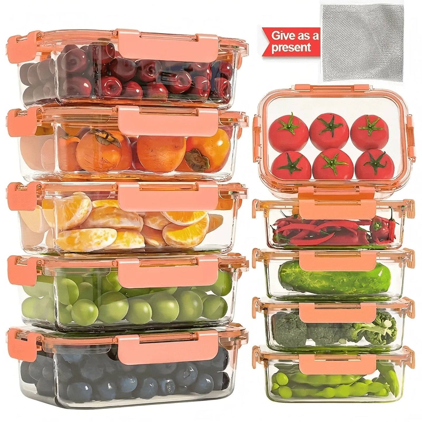 10/2pcs Set High Borosilicate Glass Food Storage