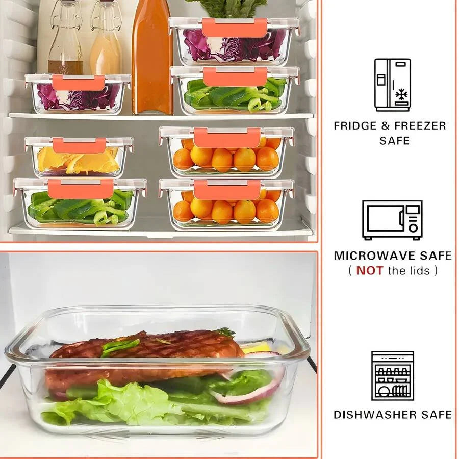 10/2pcs Set High Borosilicate Glass Food Storage