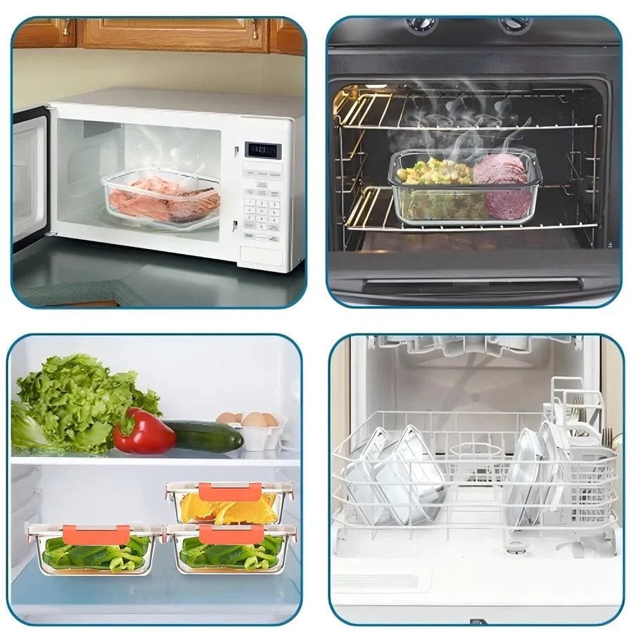 10/2pcs Set High Borosilicate Glass Food Storage
