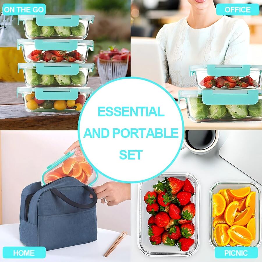 10/2pcs Set High Borosilicate Glass Food Storage
