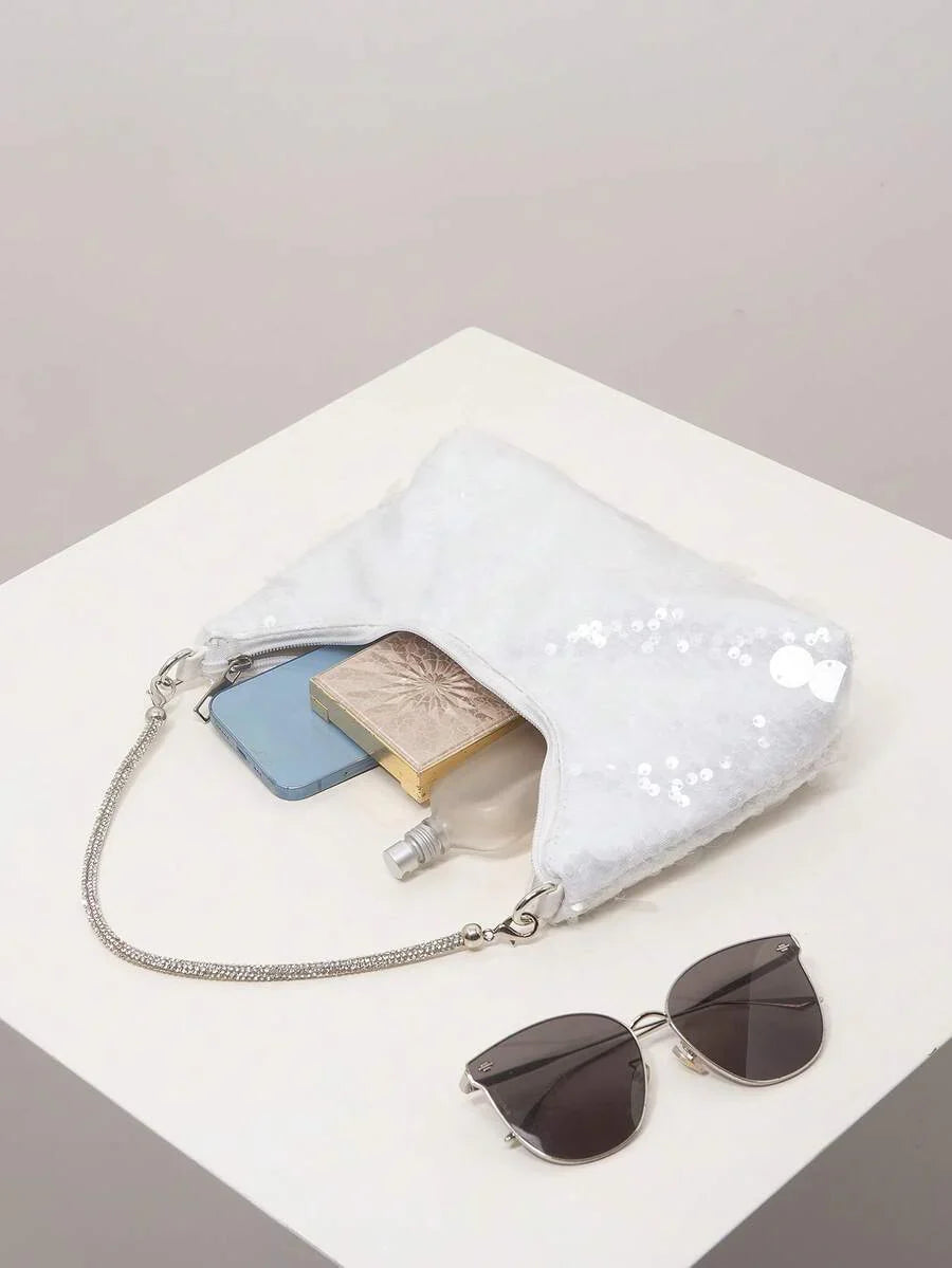 Random Pattern Shoulder Bag, Sequin Bag