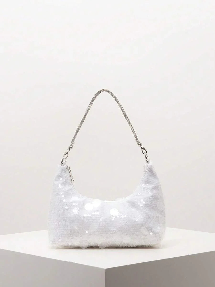 Random Pattern Shoulder Bag, Sequin Bag