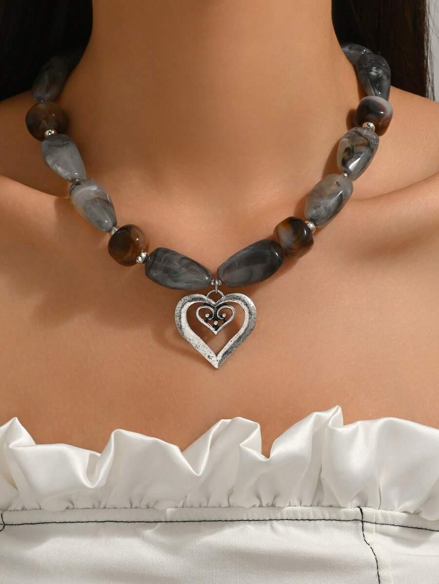 Elegant Fashion Gold Chain Plastic Orange Red Jelly
