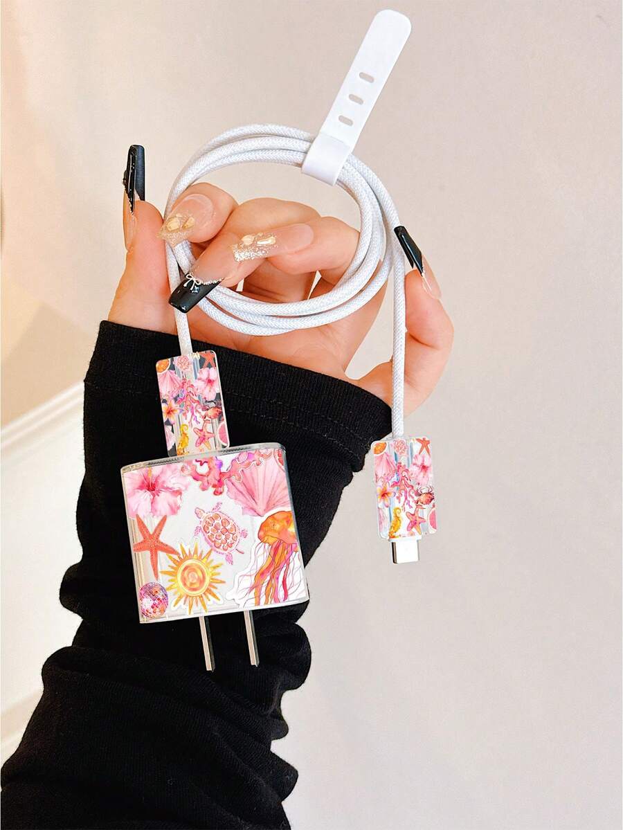 Cute Sea Turtle Design Charger Data Cable Protector Case