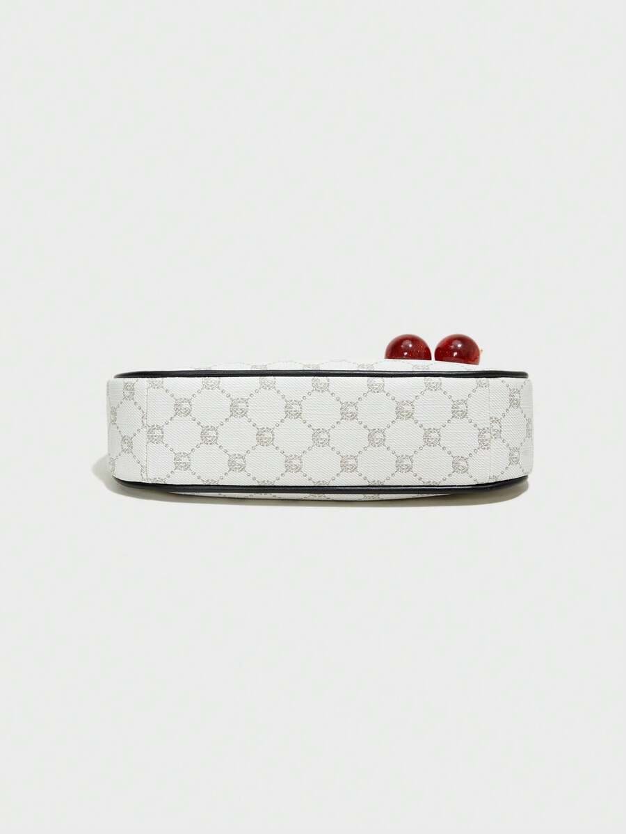 White Ladies' Shoulder Bag Made Of PU Material