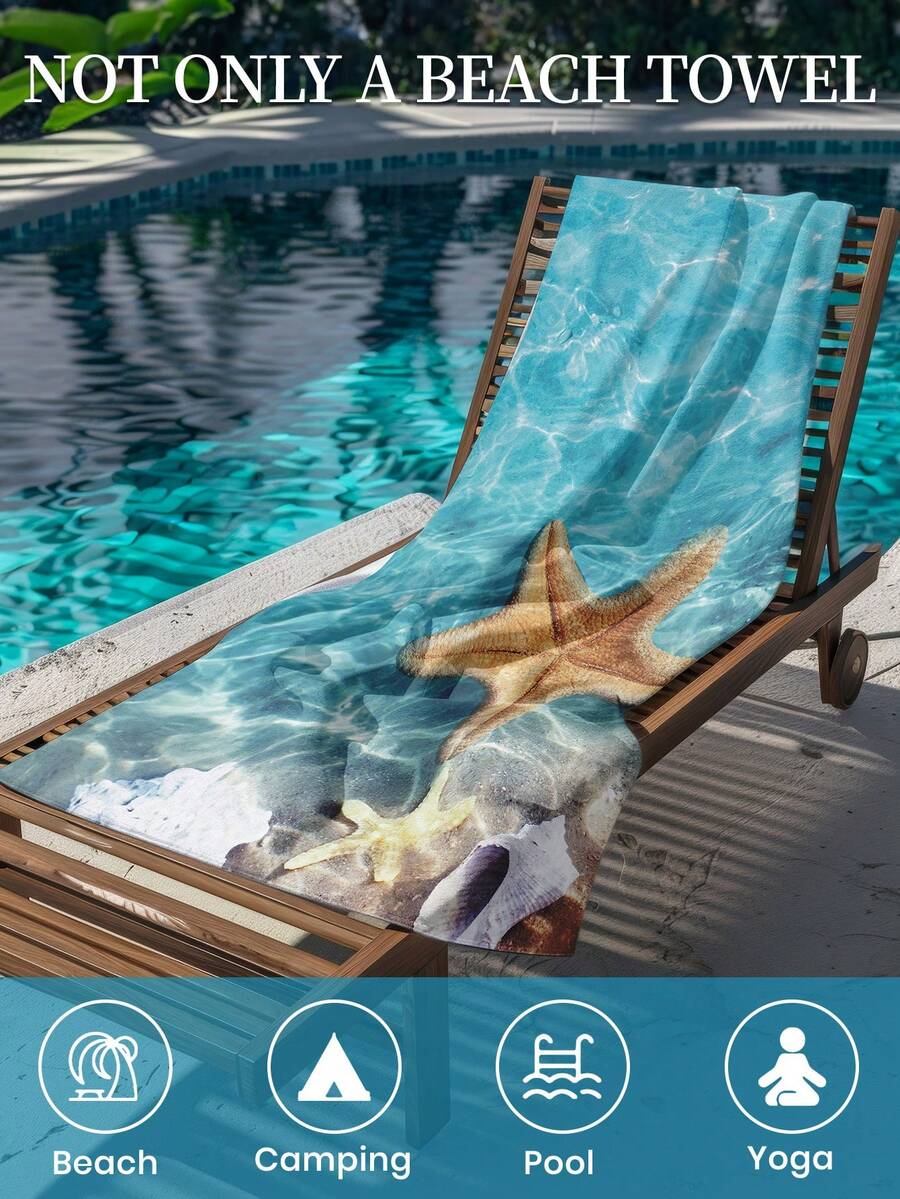 1pc Printed Beach Towel, Summer Fruit Pattern Swimwear