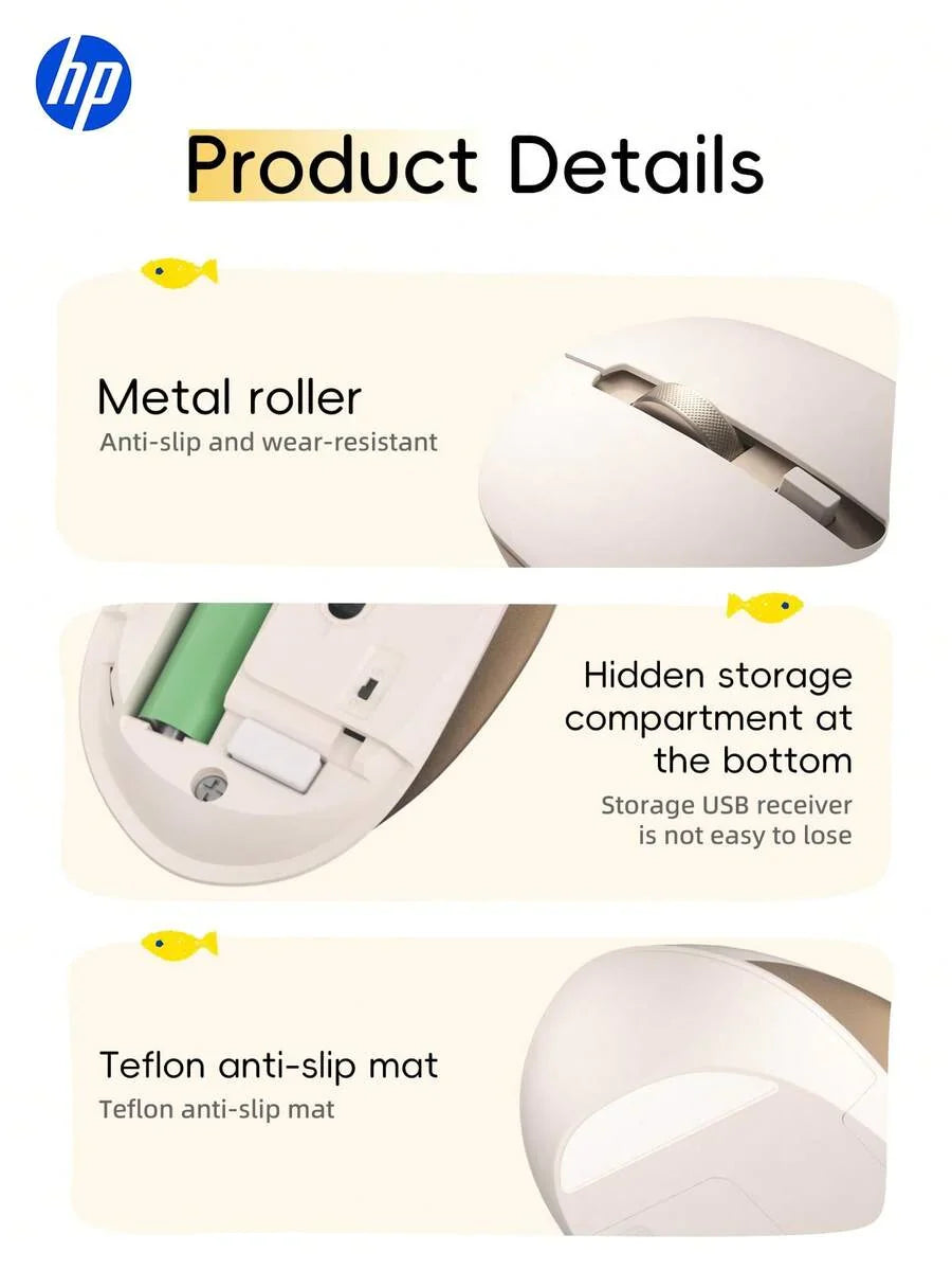 HP Wireless Mouse, Cute Silent, 2.4GHz Stable Connection