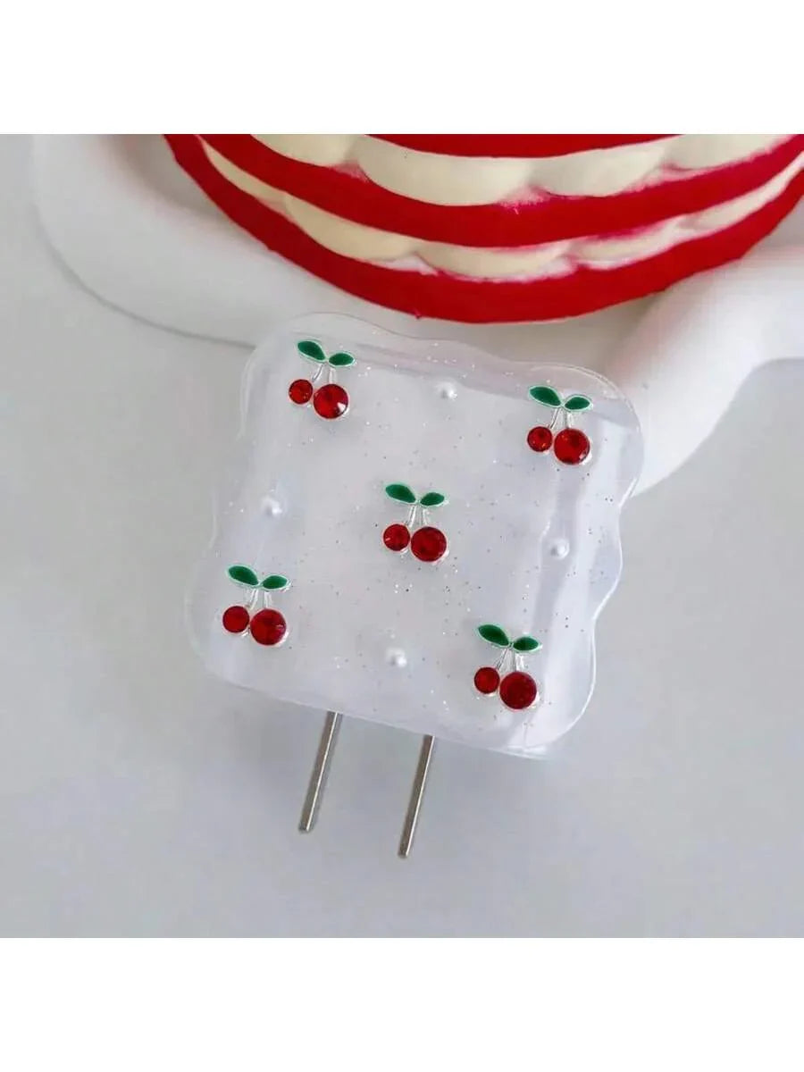 5pcs Cherry Design Charging Cable Protector