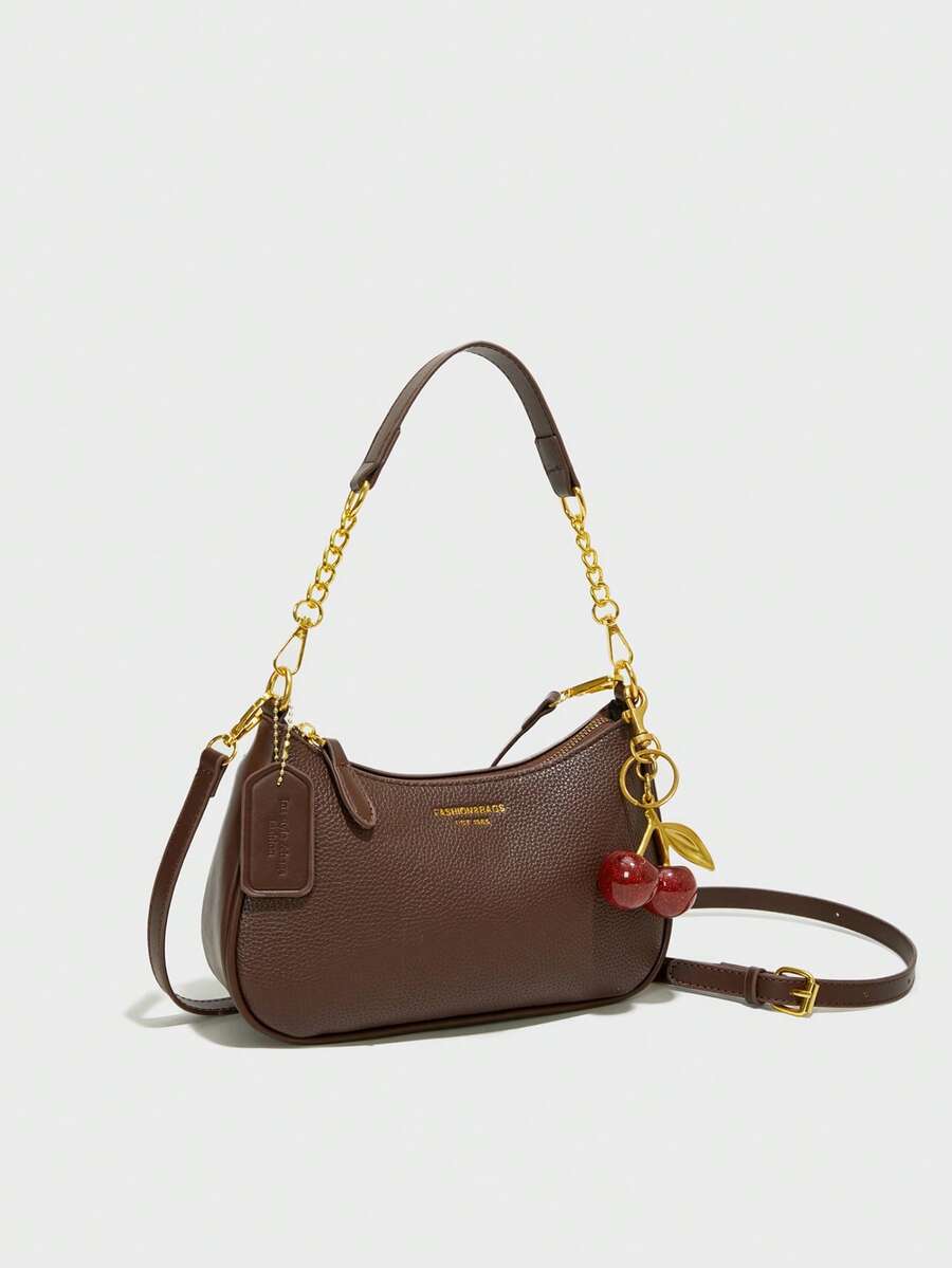 White Ladies' Shoulder Bag Made Of PU Material