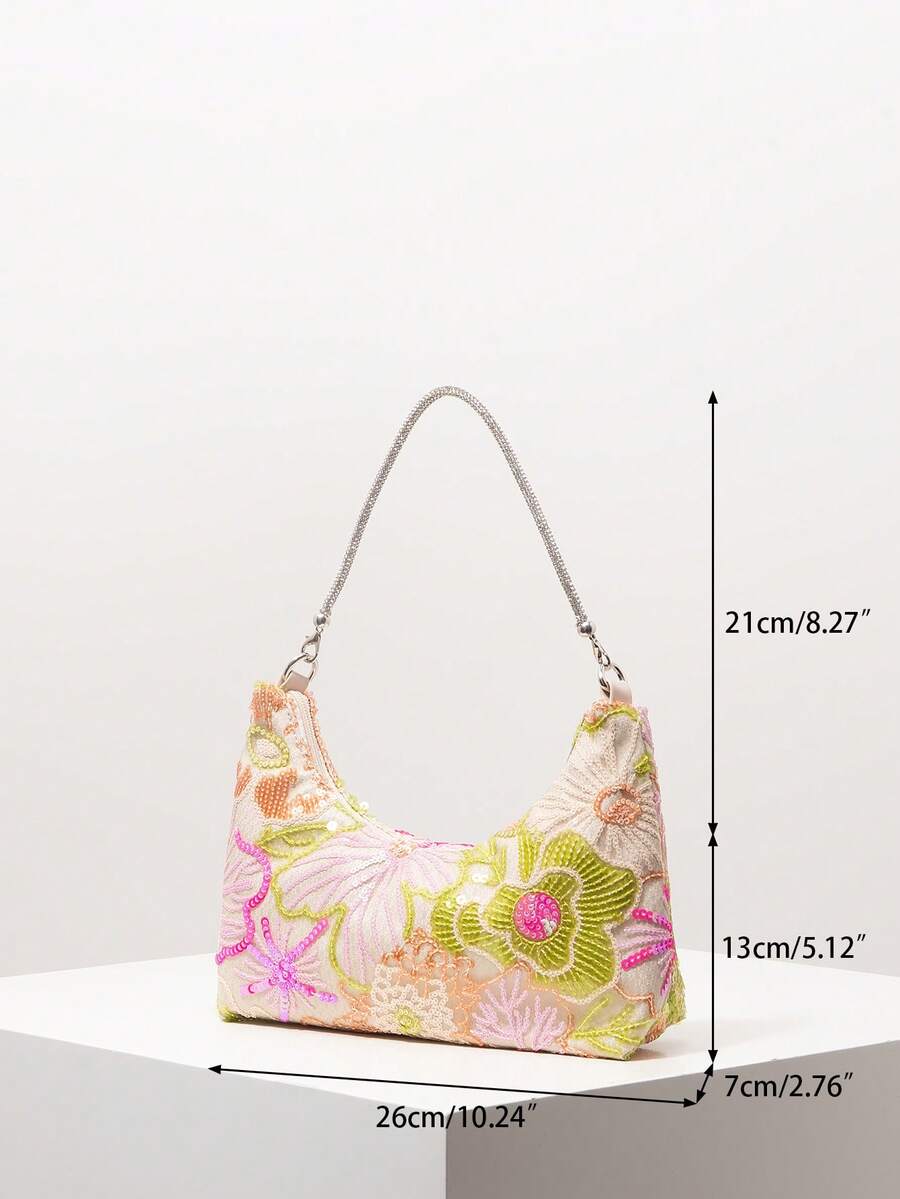 Random Pattern Shoulder Bag, Sequin Bag