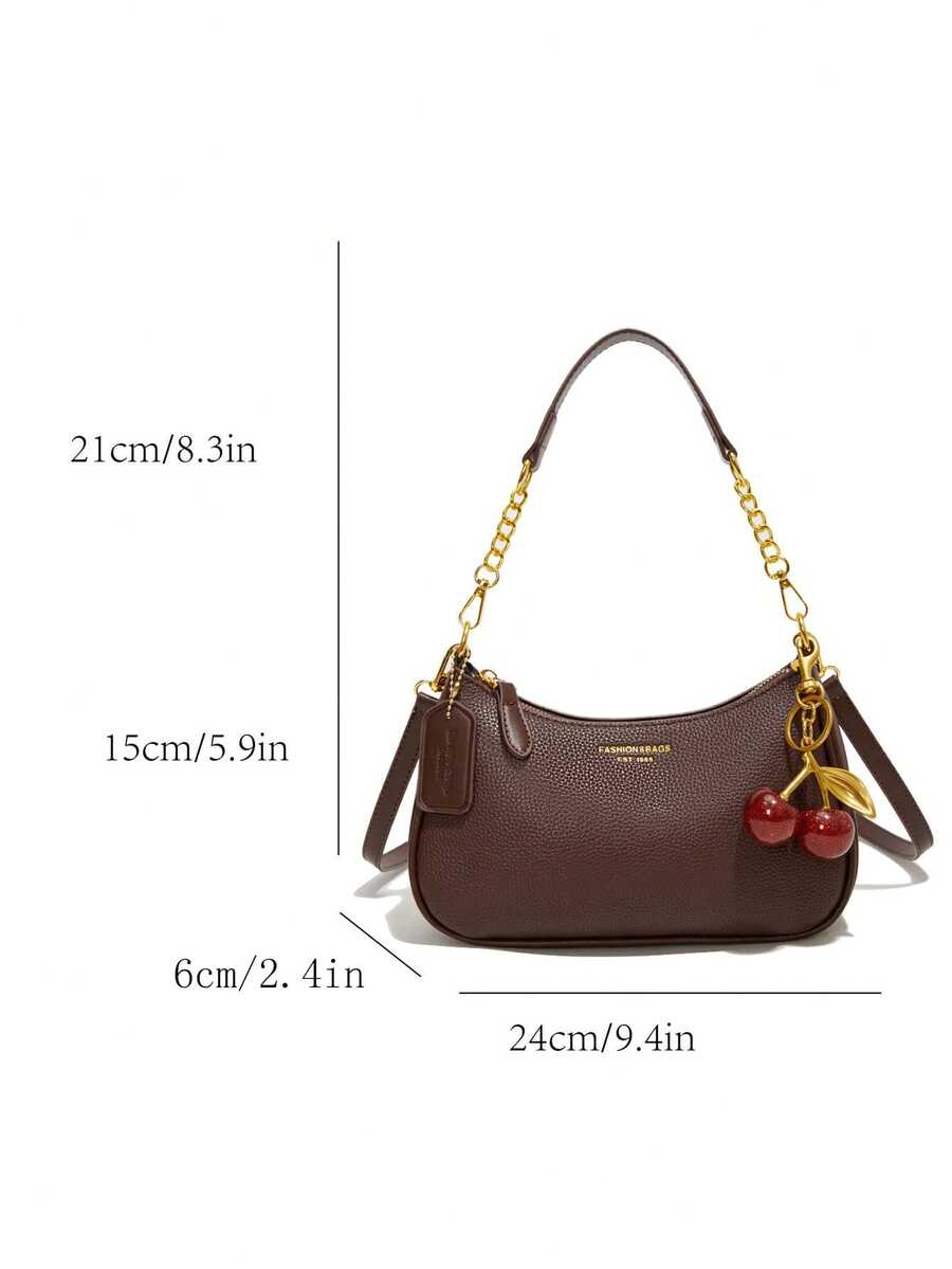 White Ladies' Shoulder Bag Made Of PU Material