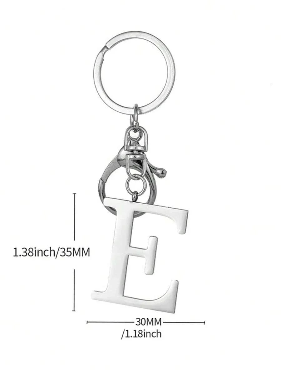 Elegant Metal Heart-Shaped Letter Keychain
