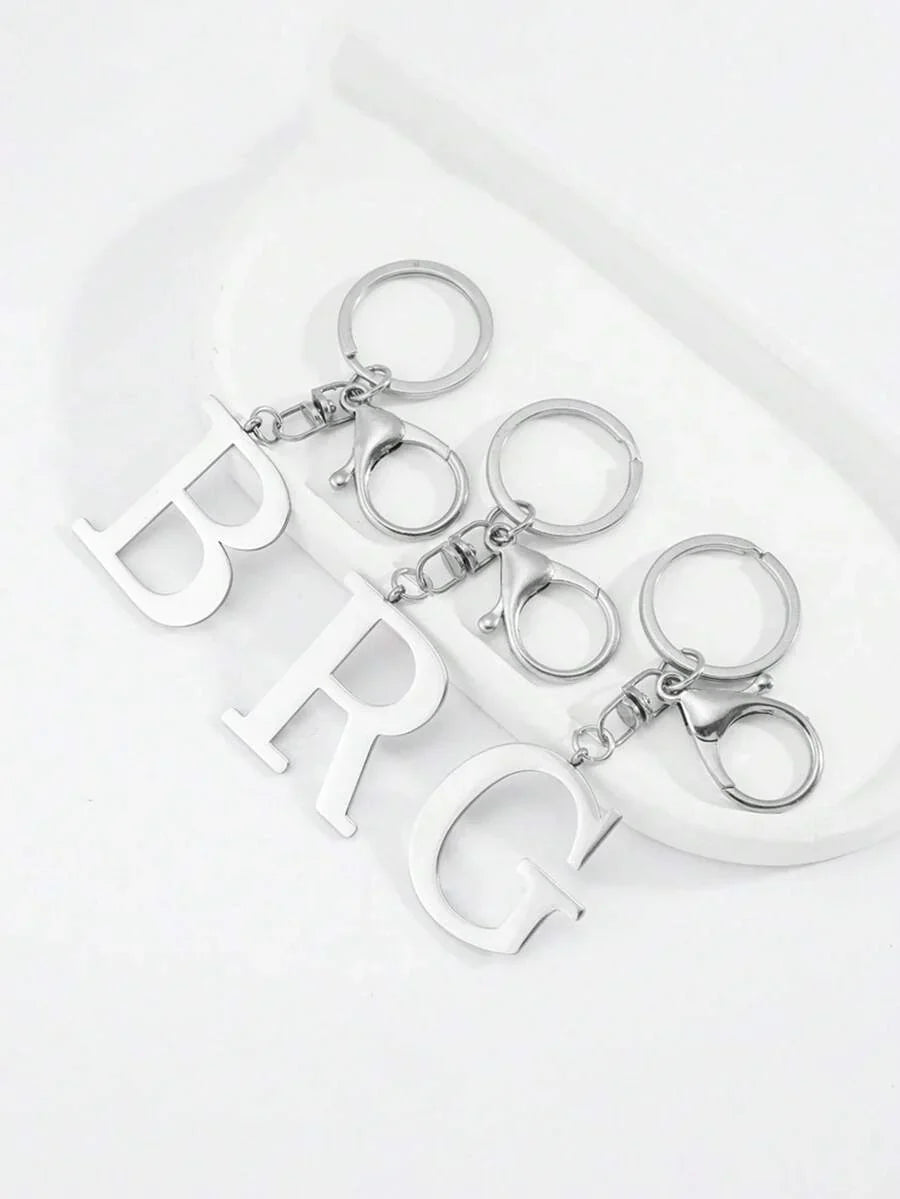 Elegant Metal Heart-Shaped Letter Keychain