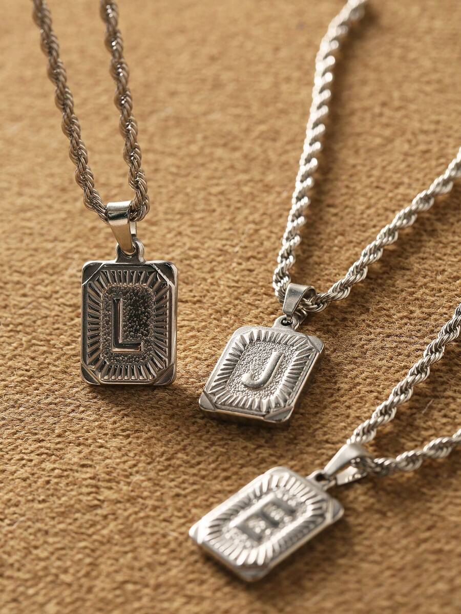 1pc Men's Stainless Steel Gold Chain Necklace