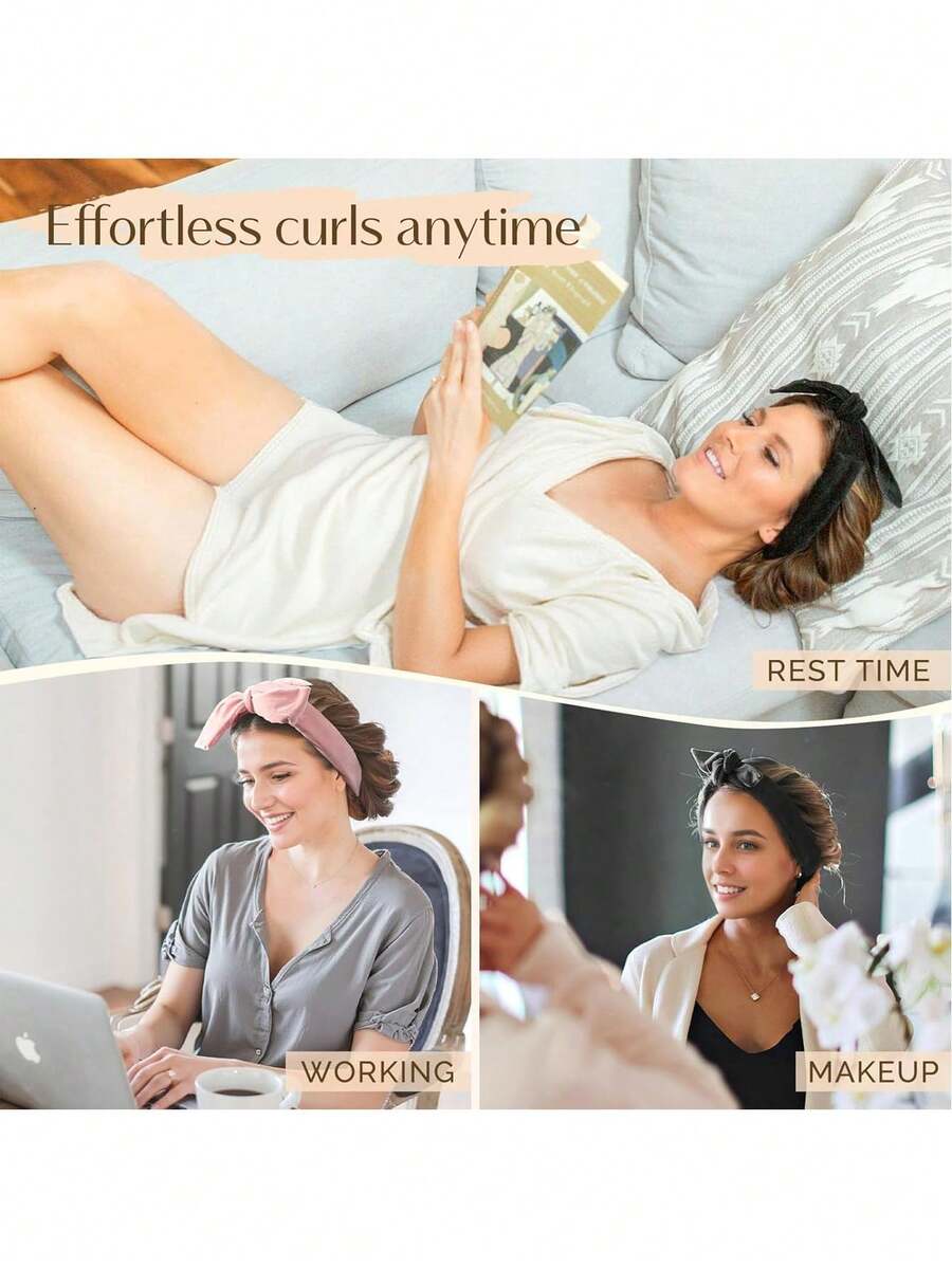 4pcs No-Heat Hair Curlers
