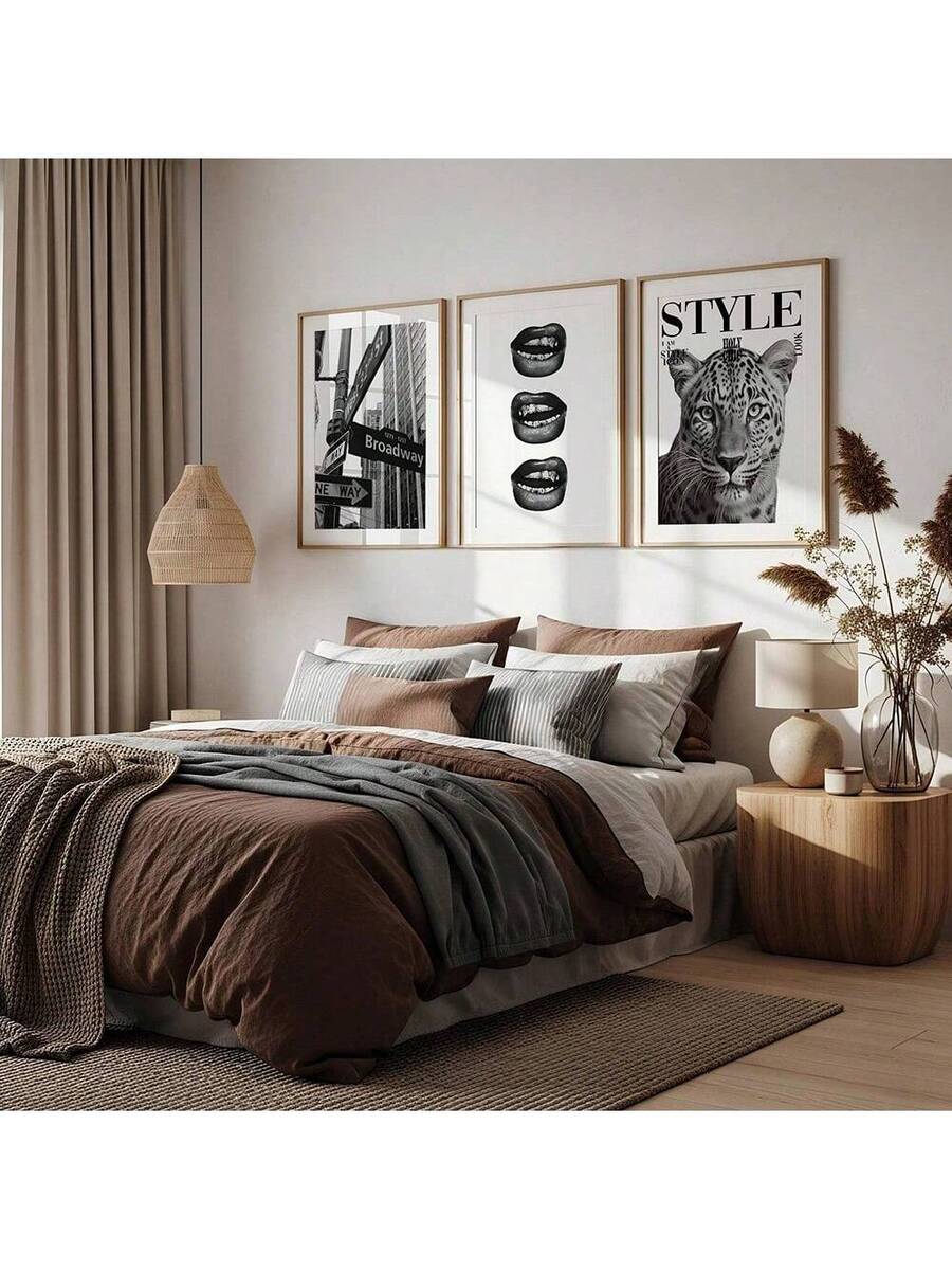 Leopard Cheetah Mural Decorative Canvas Painting Pink Fashion