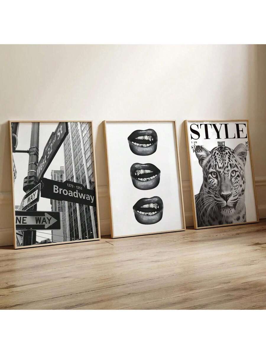 Leopard Cheetah Mural Decorative Canvas Painting Pink Fashion