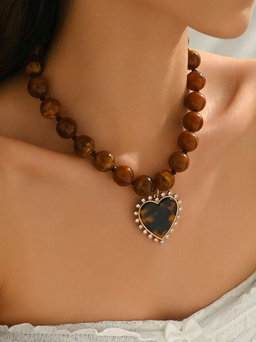 Elegant Fashion Gold Chain Plastic Orange Red Jelly