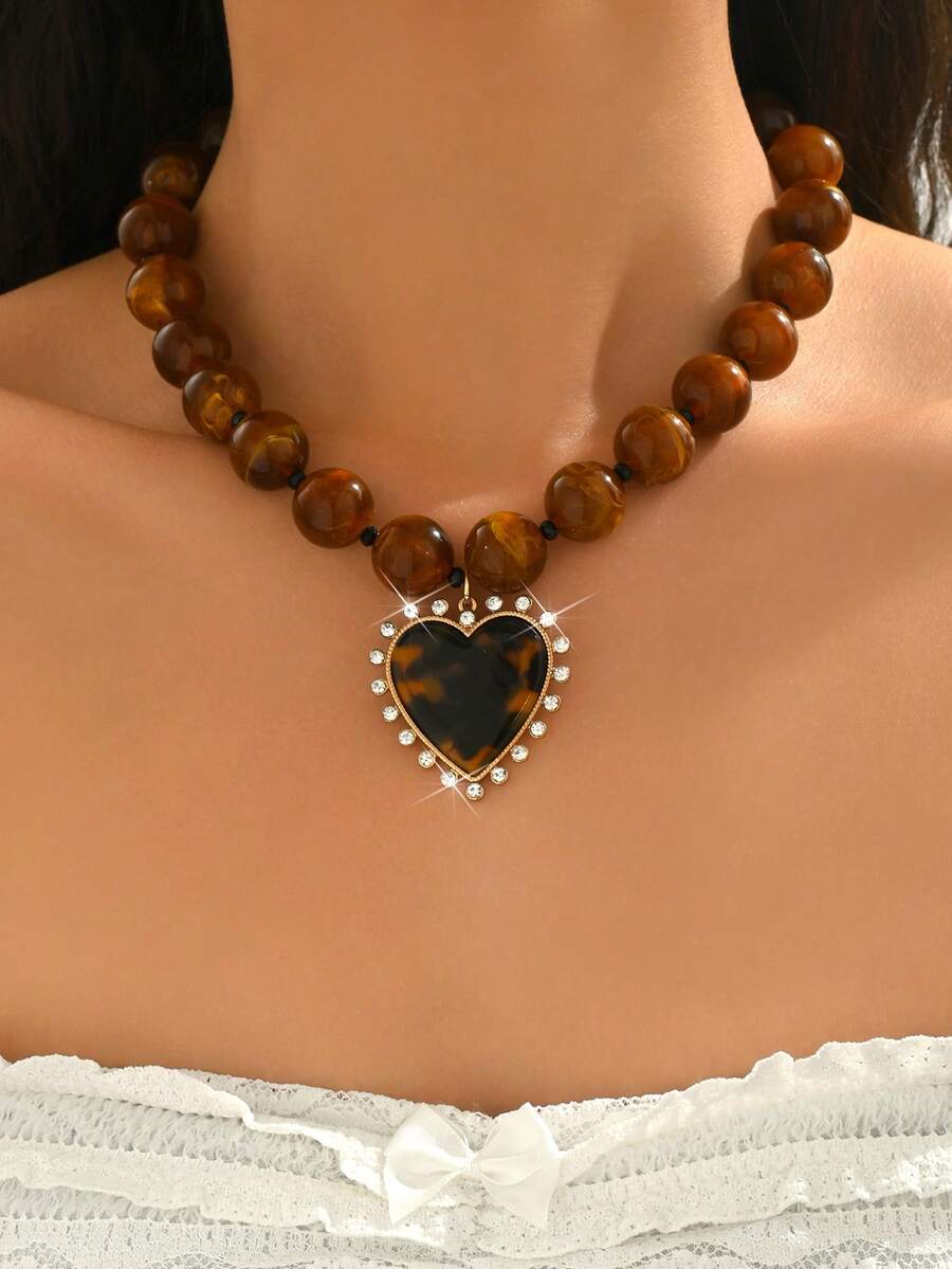 Elegant Fashion Gold Chain Plastic Orange Red Jelly