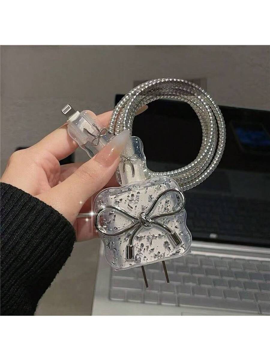 Pearl Design Charger Set, Includes Charging Cable Protector