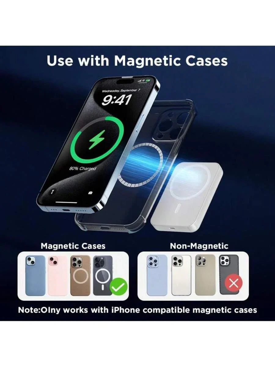 Magnetic Wireless Power Bank 5000mAh Qi2 Certified 15W Fast Charging
