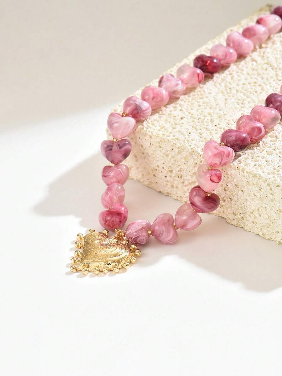 Elegant Fashion Gold Chain Plastic Orange Red Jelly
