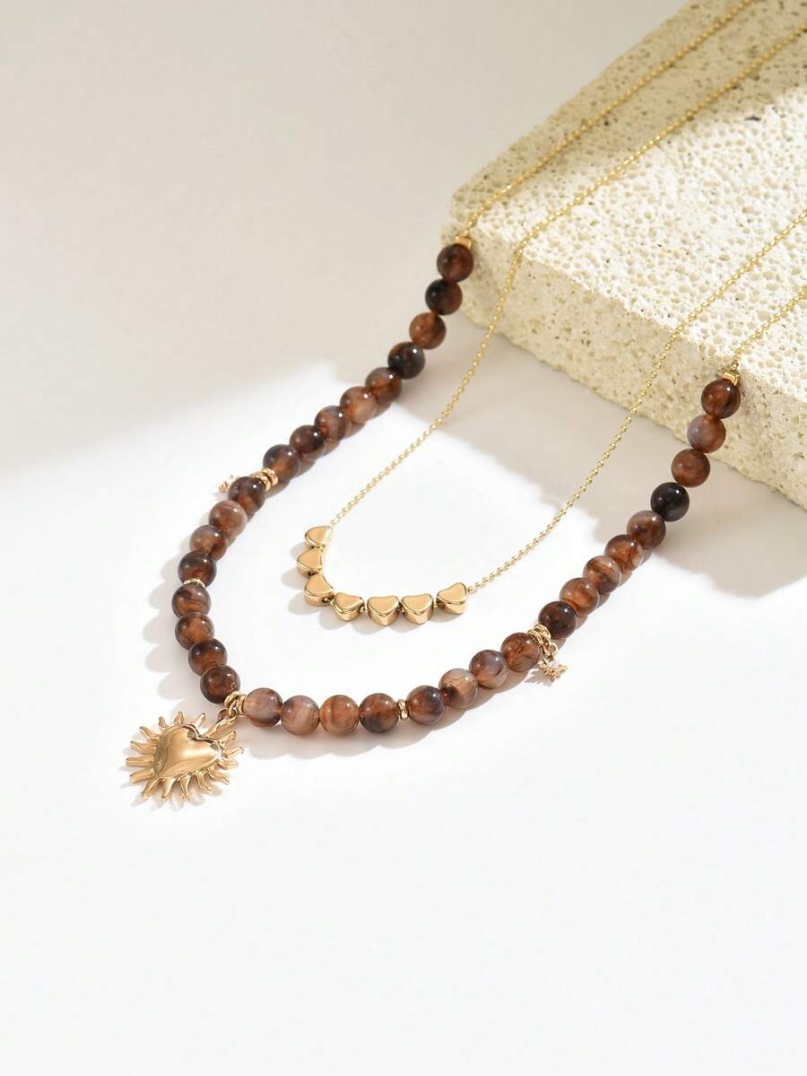 Elegant Fashion Gold Chain Plastic Orange Red Jelly