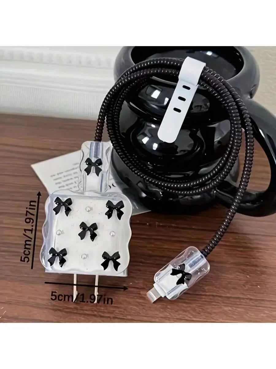 Pearl Design Charger Set, Includes Charging Cable Protector