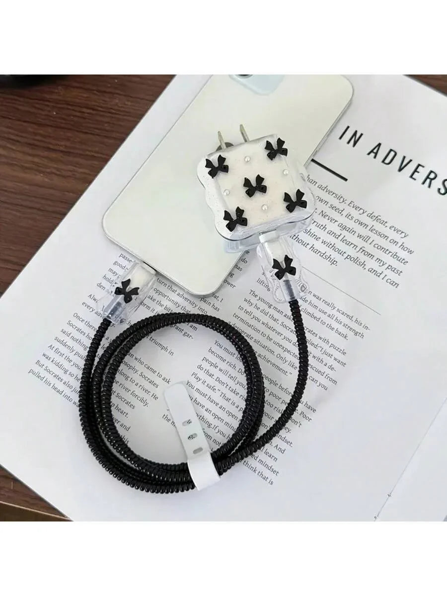 Pearl Design Charger Set, Includes Charging Cable Protector