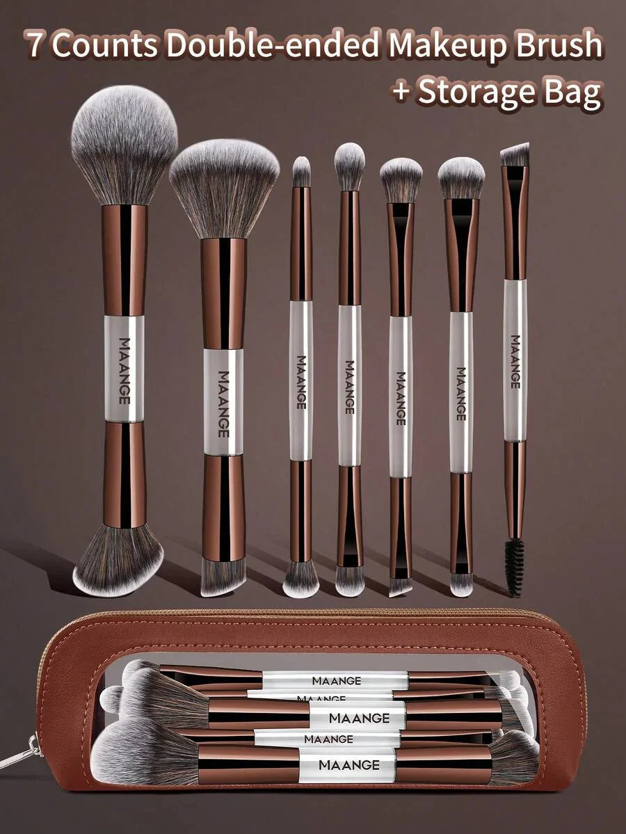MAANGE Professional Soft Hair Aluminum Tube Makeup Brush Set