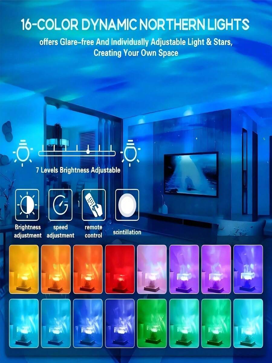 16 Color LED Cube Projector Light