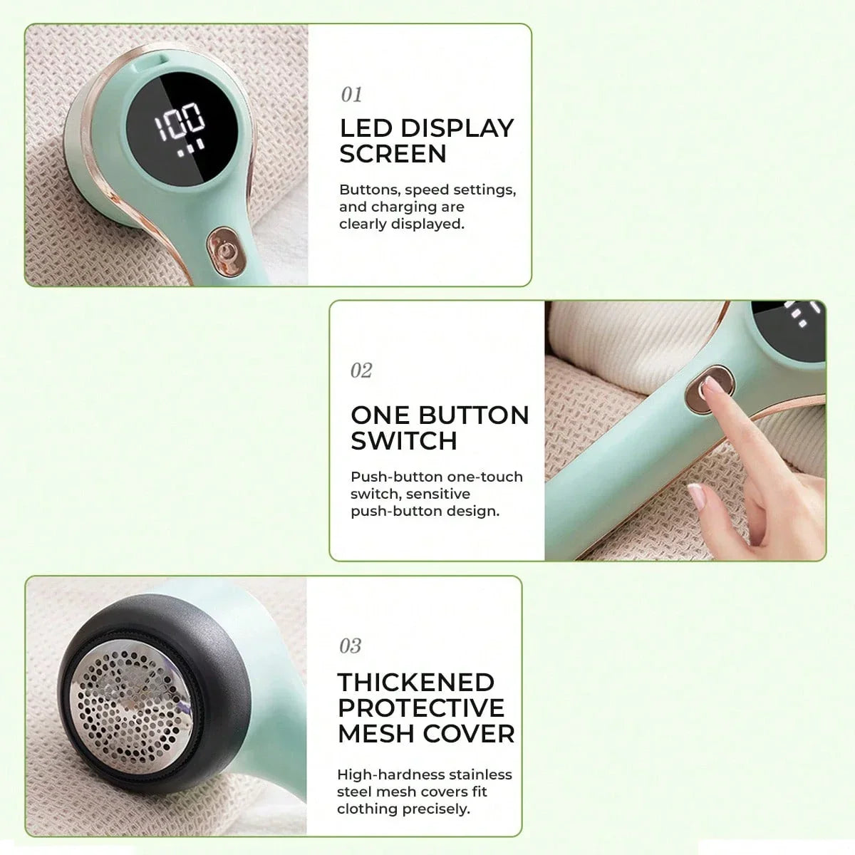 Rechargeable Fabric Shaver LED