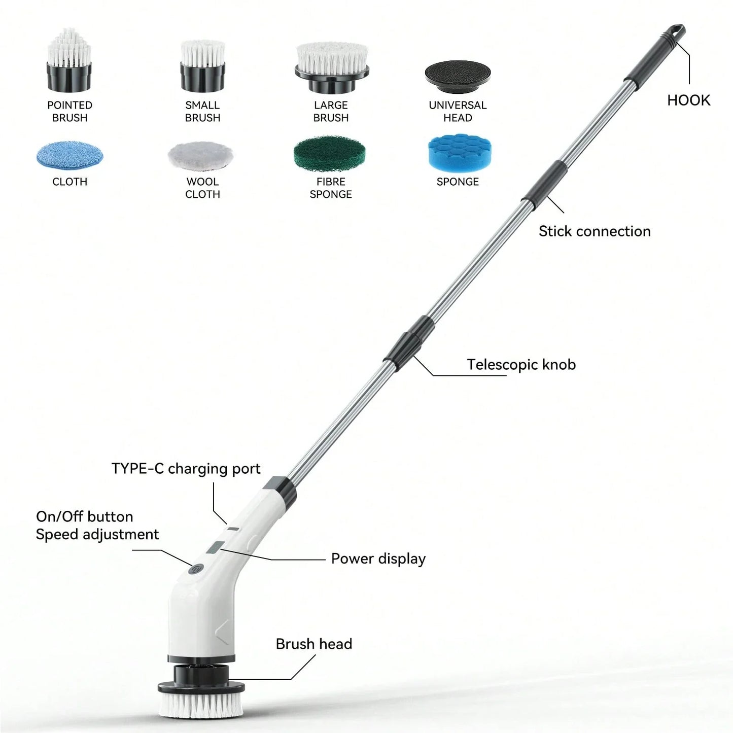 Cordless Electric Spin Scrubber