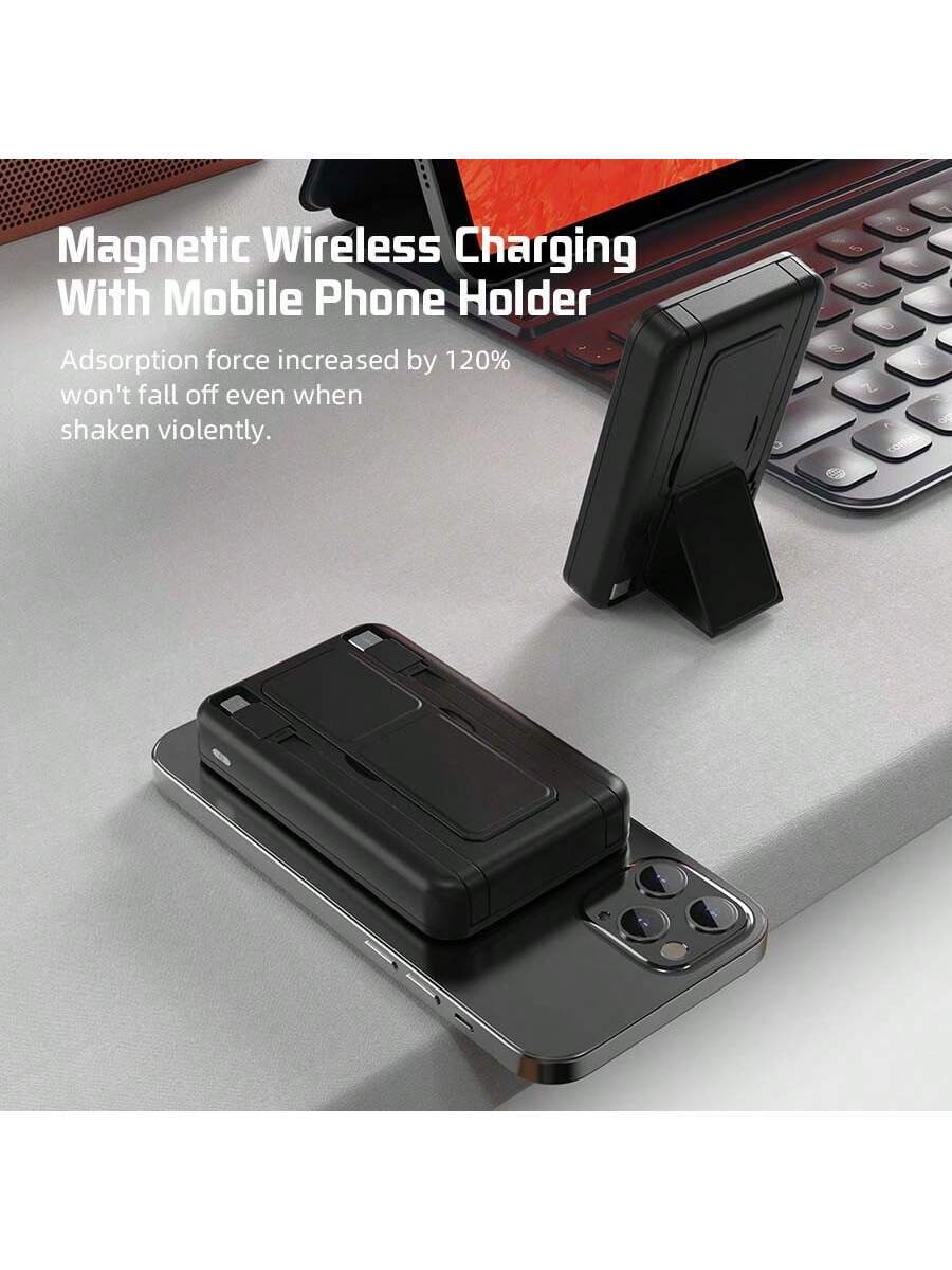 GAWFOLK Pink 10000mAh Power Bank With Stand