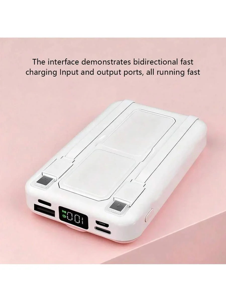 GAWFOLK Pink 10000mAh Power Bank With Stand
