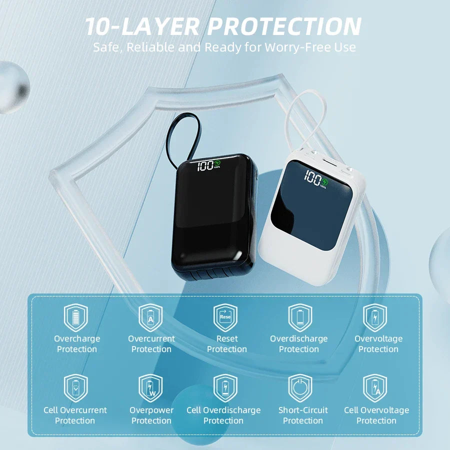 GAWFOLK 10000mAh Portable Power Bank - PD20W Fast Charging