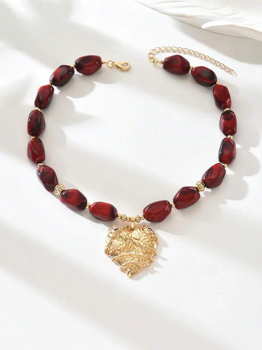 Elegant Fashion Gold Chain Plastic Orange Red Jelly