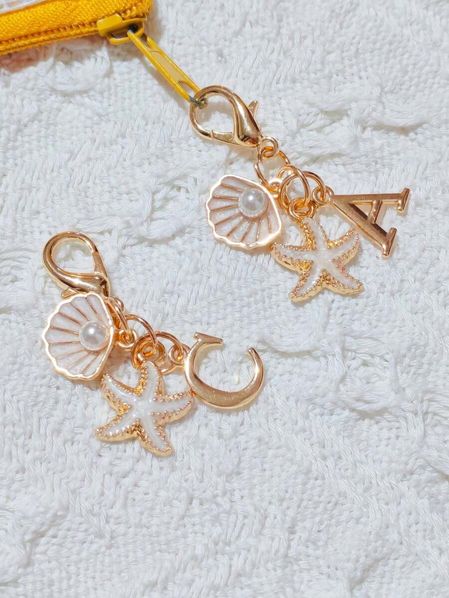 Bohemian Style Gold Letter Keychain