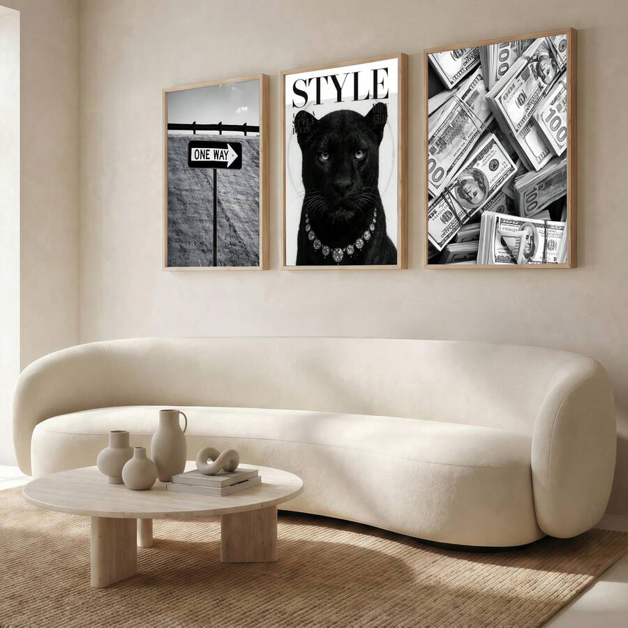 Leopard Cheetah Mural Decorative Canvas Painting Pink Fashion