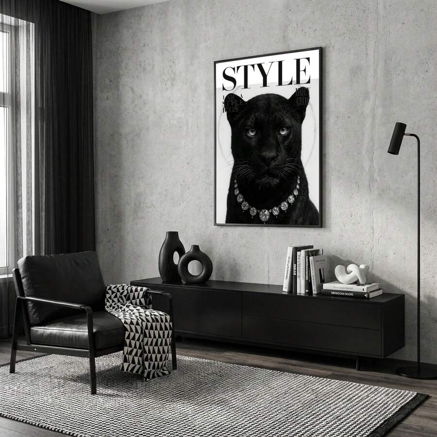 Leopard Cheetah Mural Decorative Canvas Painting Pink Fashion