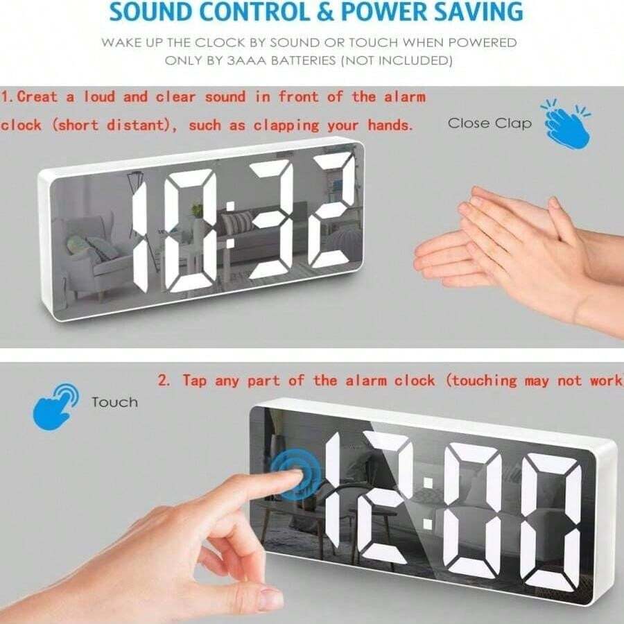 SOKANY 1pc Minimalist Mirror Alarm Clock