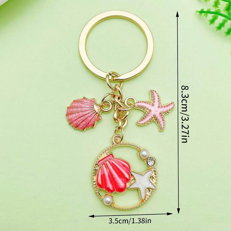 Unisex Marine Animal Keychain Sea Star